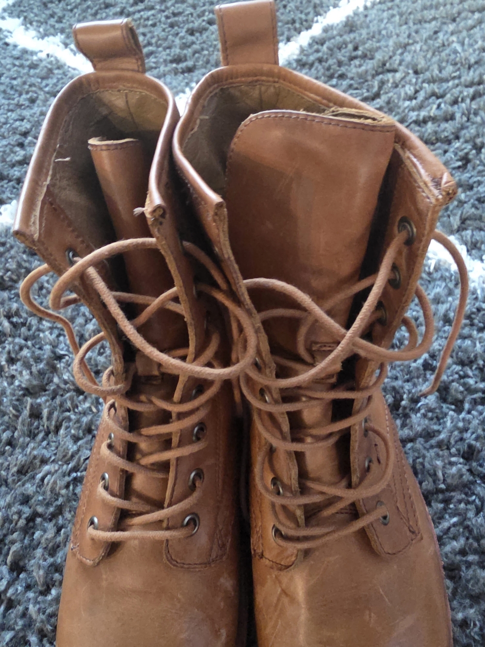 Frye Veronica Combat Leather Boots Women’s Size 8.5 Caramel Brown - Picture 12 of 15